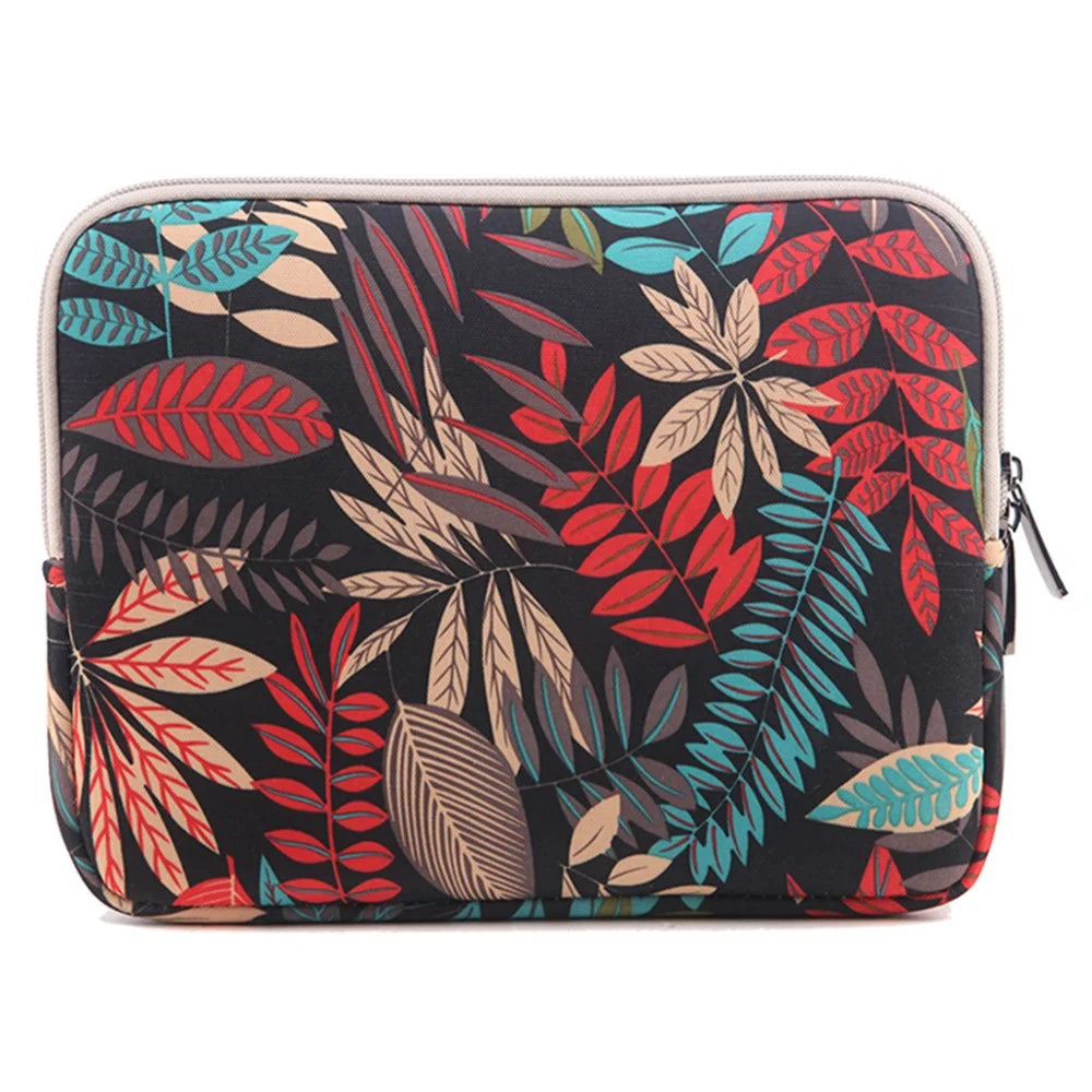 LISEN Colorful Leaves Laptop Sleeve Handbag for iPad Air 9.8-inch, Size: 26 x 20 x 1.5cm - Black - 1