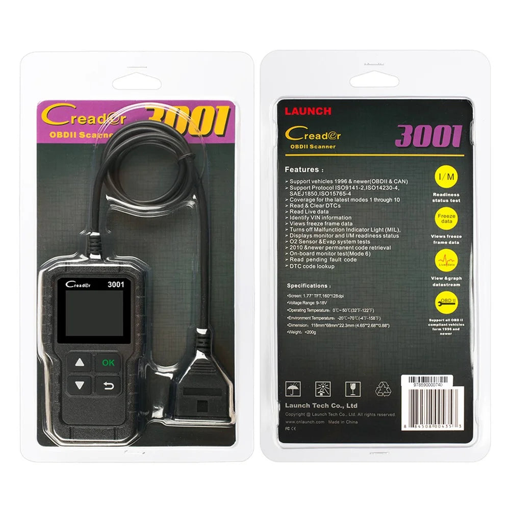 CR3001 EOBD OBD2 OBDII 1.77 inch Screen Car Code Reader Diagnostic Tool Engine Error Scanner - 3