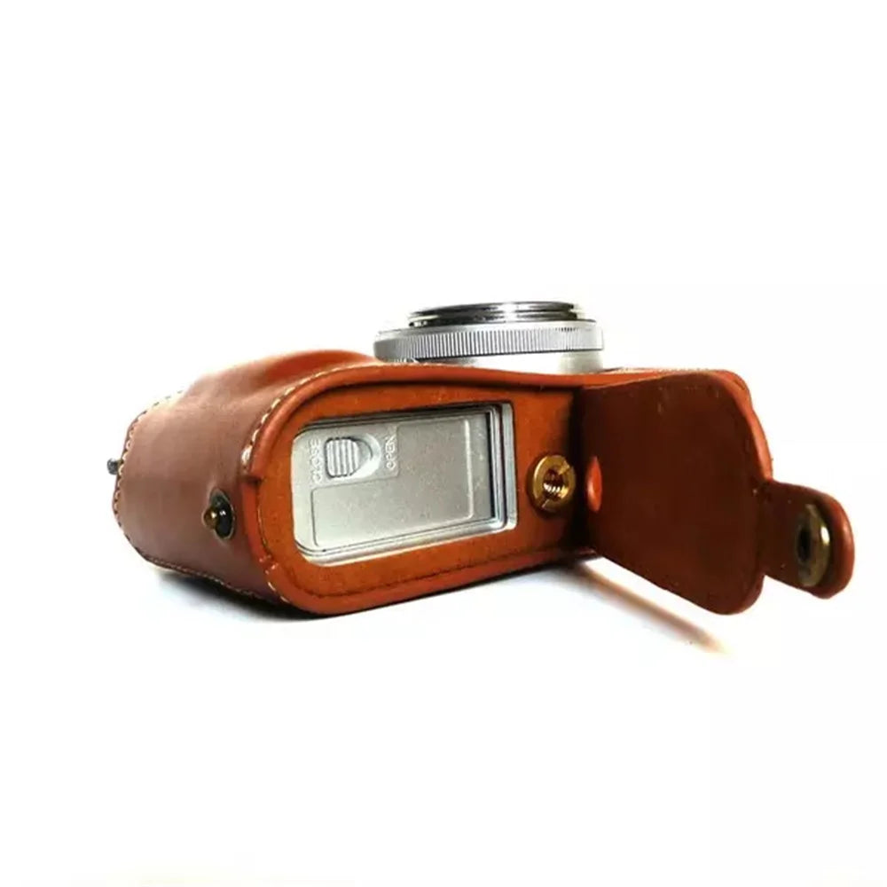 Camera Protection Bottom Case PU Leather Cover Bag with Battery Opening for Fuji X100/X100S/X100T - Brown - 5