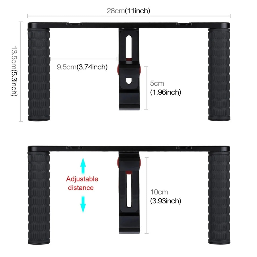 PULUZ PKT3024 4 in 1 Live Broadcast LED Selfie Light Smartphone Video Rig Handle Stabilizer Bracket Kits Microphone Tripod - 7