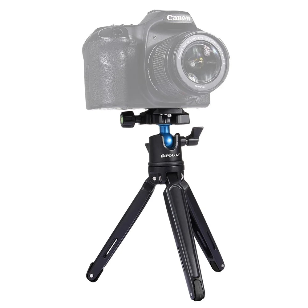 PULUZ PU3002 Mini Metal Desktop Tripod Mount with Adjustable Height for DSLR and Digital Cameras - Black - 4