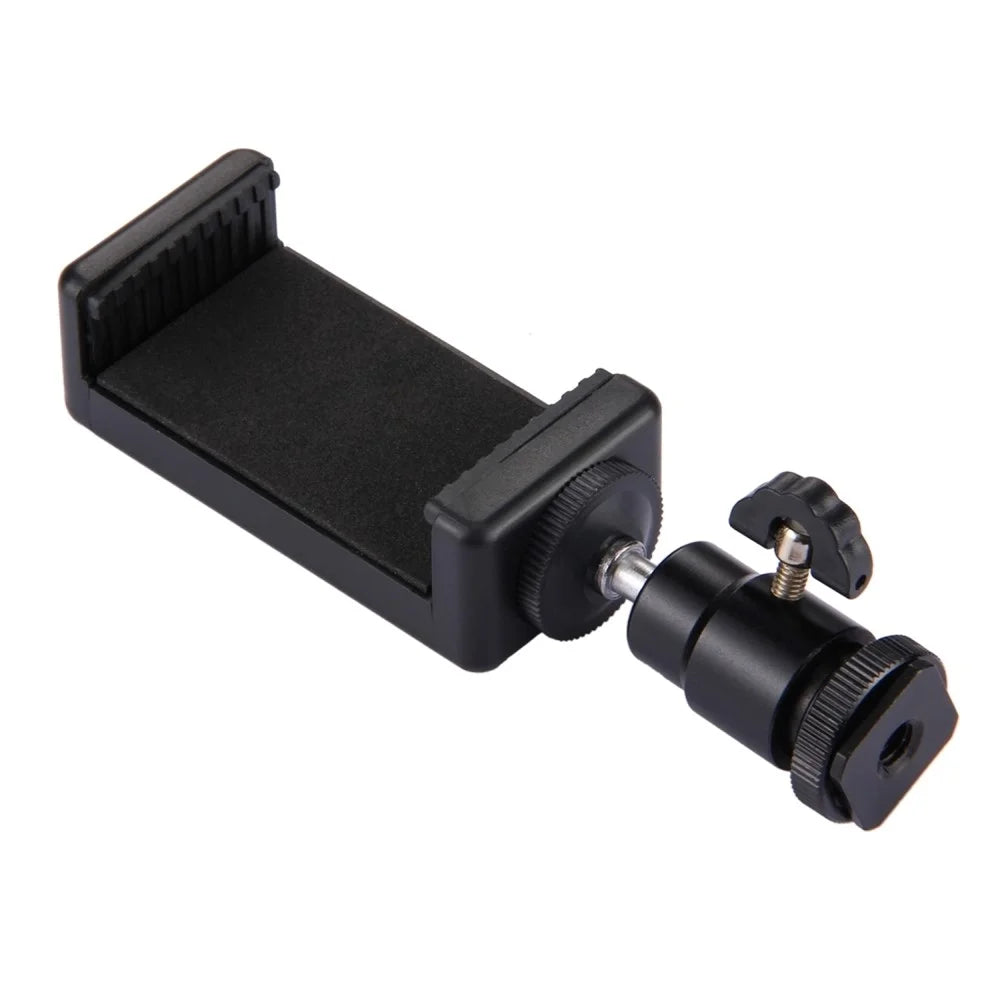 PULUZ PU214 1/4 inch Hot Shoe Tripod Head + Tripod Stand Clamp for Smartphones, Clamp Width: 6-7.6cm - 3