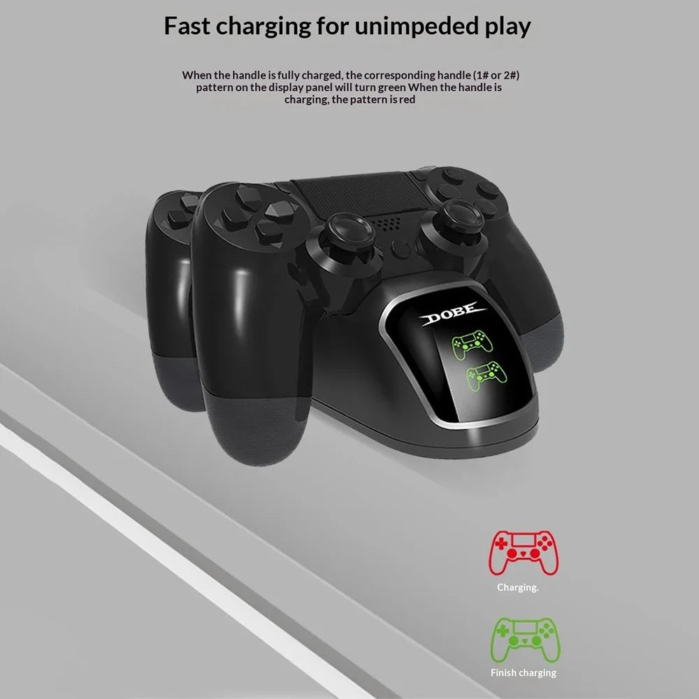 DOBE TP4-889 Charging Dock Dual Stand Charger Base for PS4 / PS4 Slim / PS4 Pro Dualshock Controller - 3
