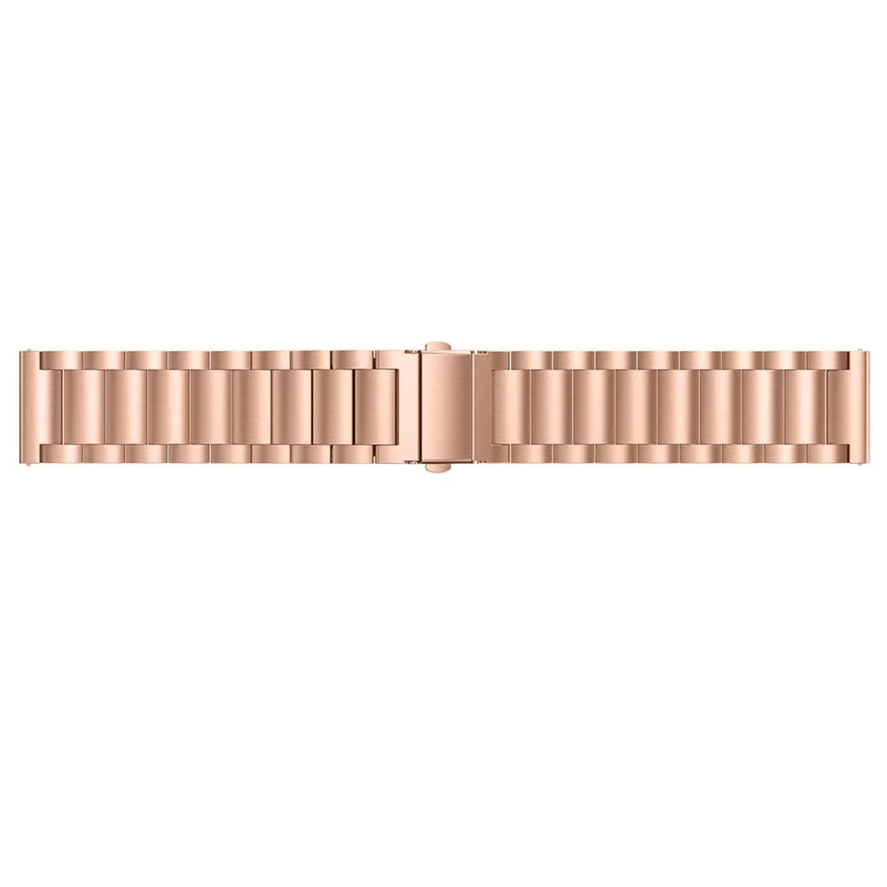 Solid Stainless Steel Watch Band for Fitbit Versa, Three-bead Wrist Strap Replacement - Rose Gold - 4