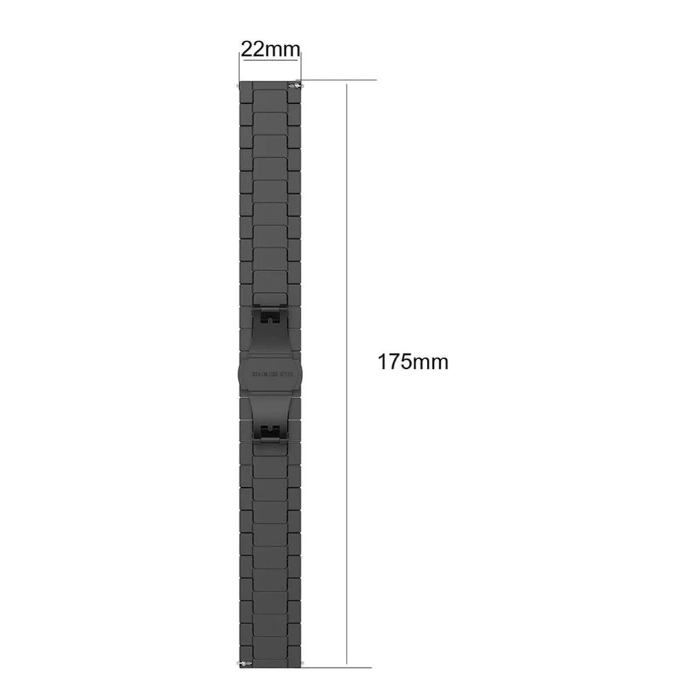 22mm Stainless Steel Watch Band with Butterfly Buckle for Huawei Smart GT - Black - 4