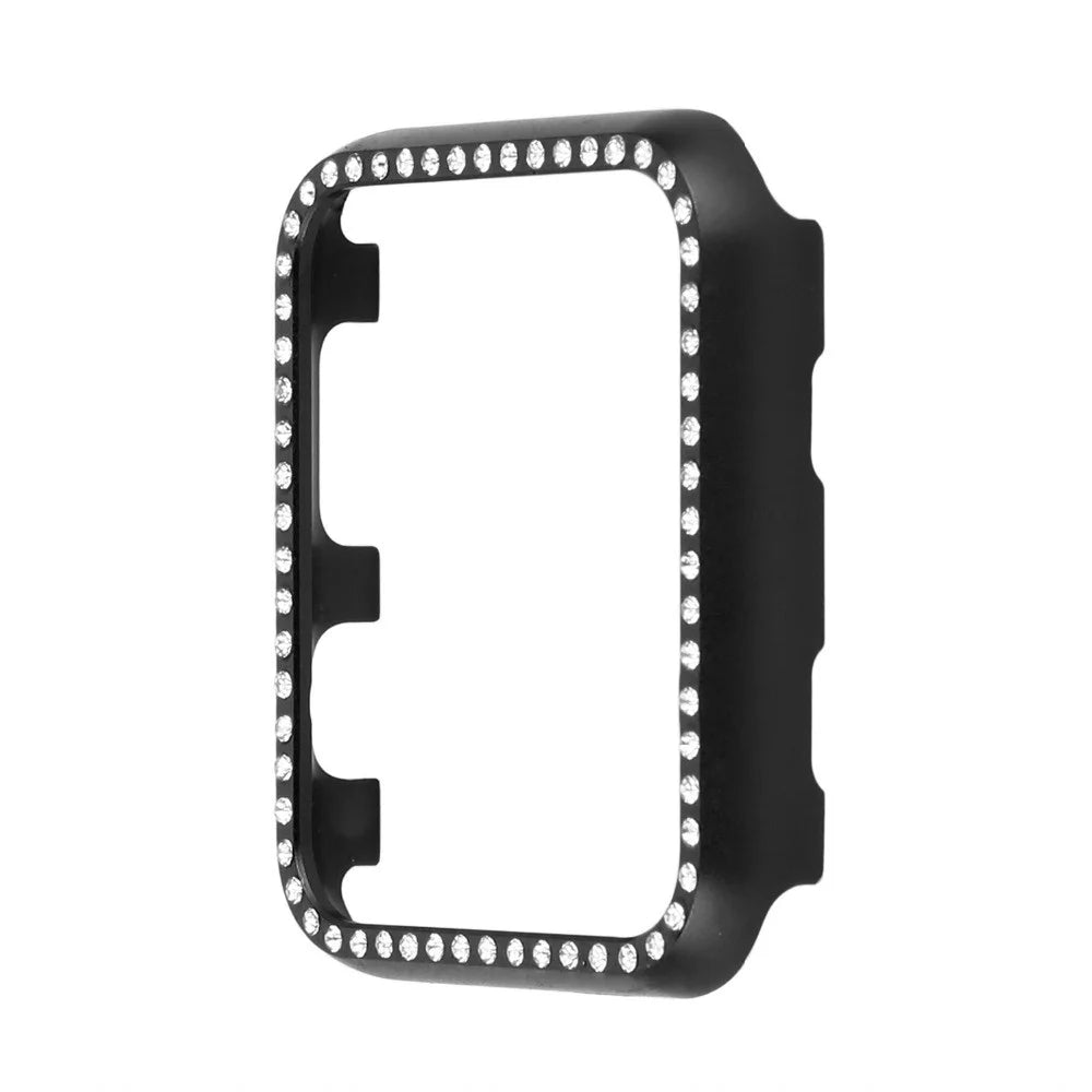 Aluminum Alloy Protective Shell Frame Bumper Diamond Hard Cases for Apple Watch Series SE3 / SE2 / SE1 / 6 / 5 / 4 40mm - Black - 3