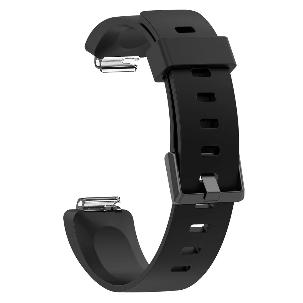 Flexible Silicone Watch Strap Replacement for Fitbit Inspire / Inspire HR - Size: L / Black - 1