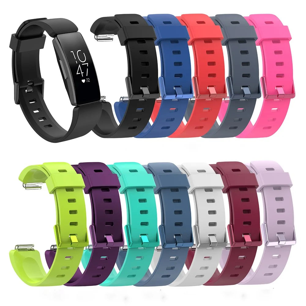 Flexible Silicone Watch Strap Replacement for Fitbit Inspire / Inspire HR - Size: L / Black - 6