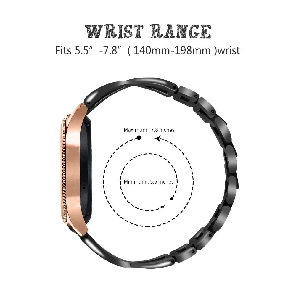 20mm X-shape Aluminum Alloy Diamond Watch Band for Samsung Galaxy Watch 42mm - Black - 5
