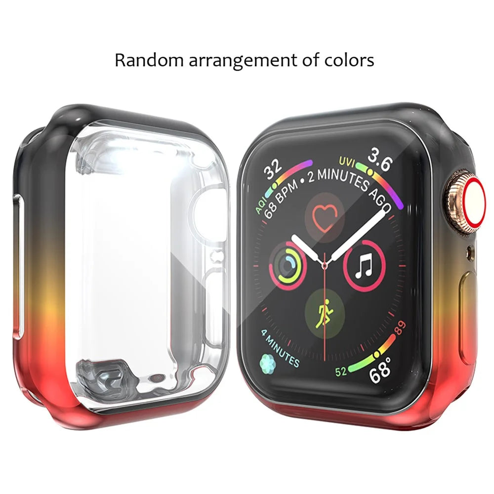 Colorful TPU Smart Watch Case for Apple Watch Series SE3 / SE2 / SE1 / 6 / 5 / 4 44mm - Black / Yellow / Red - 1