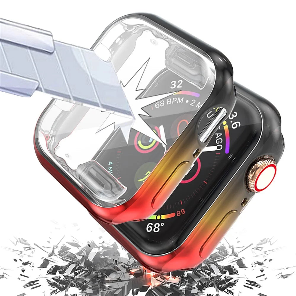 Colorful TPU Smart Watch Case for Apple Watch Series SE3 / SE2 / SE1 / 6 / 5 / 4 44mm - Black / Yellow / Red - 3