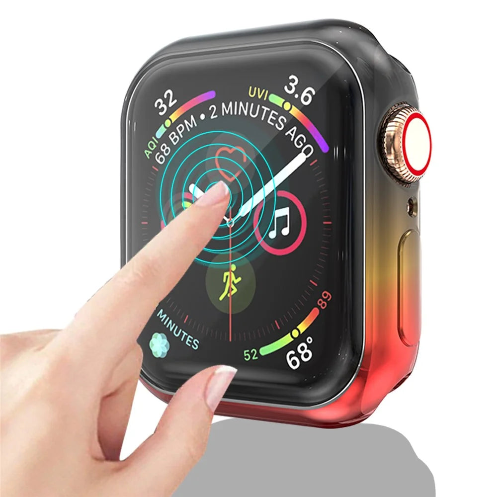 Colorful TPU Smart Watch Case for Apple Watch Series SE3 / SE2 / SE1 / 6 / 5 / 4 44mm - Black / Yellow / Red - 5