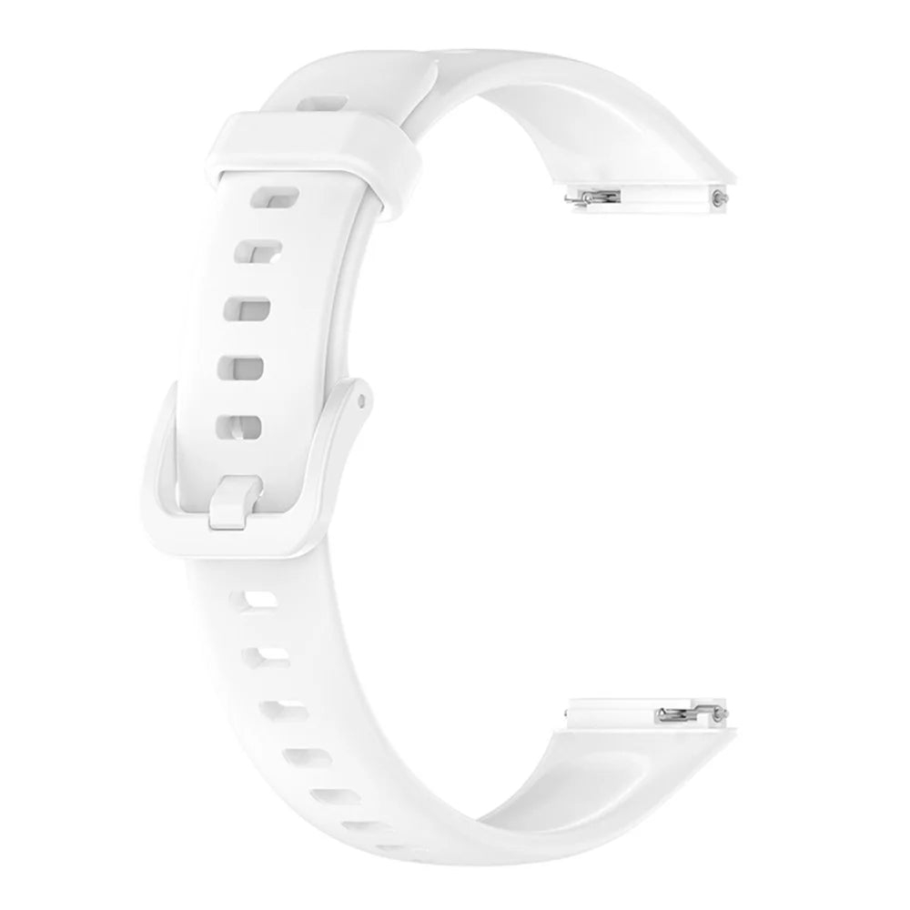 For Huawei Band 7 Anti-scratch Soft Silicone Watch Band Replacement Wrist Strap - White - 3