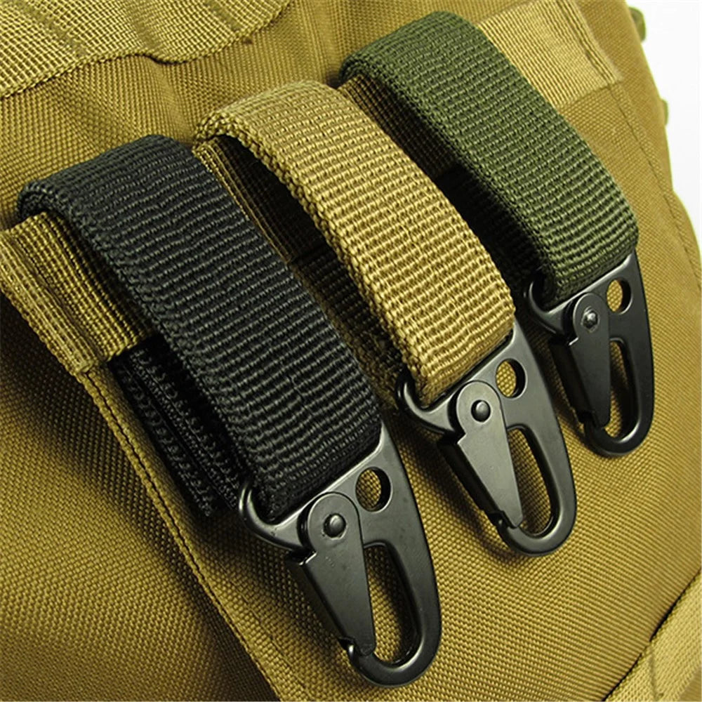 AOTU Tactical Ribbon Buckle Keychain Carabiner Nylon Belt Gear Keeper - Random Color - 3