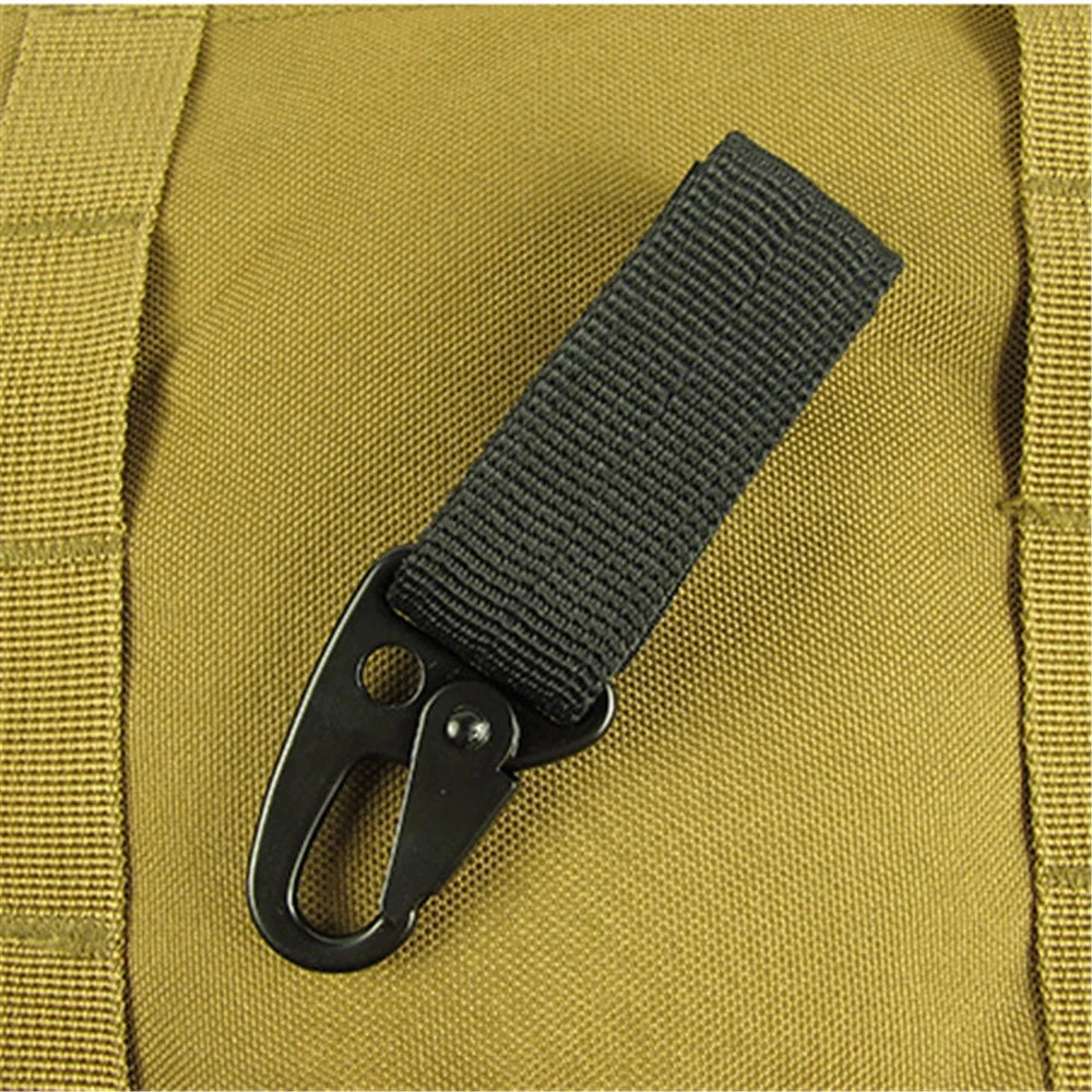 AOTU Tactical Ribbon Buckle Keychain Carabiner Nylon Belt Gear Keeper - Random Color - 4