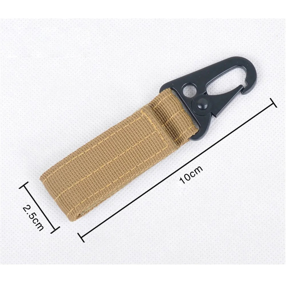 AOTU Tactical Ribbon Buckle Keychain Carabiner Nylon Belt Gear Keeper - Random Color - 5