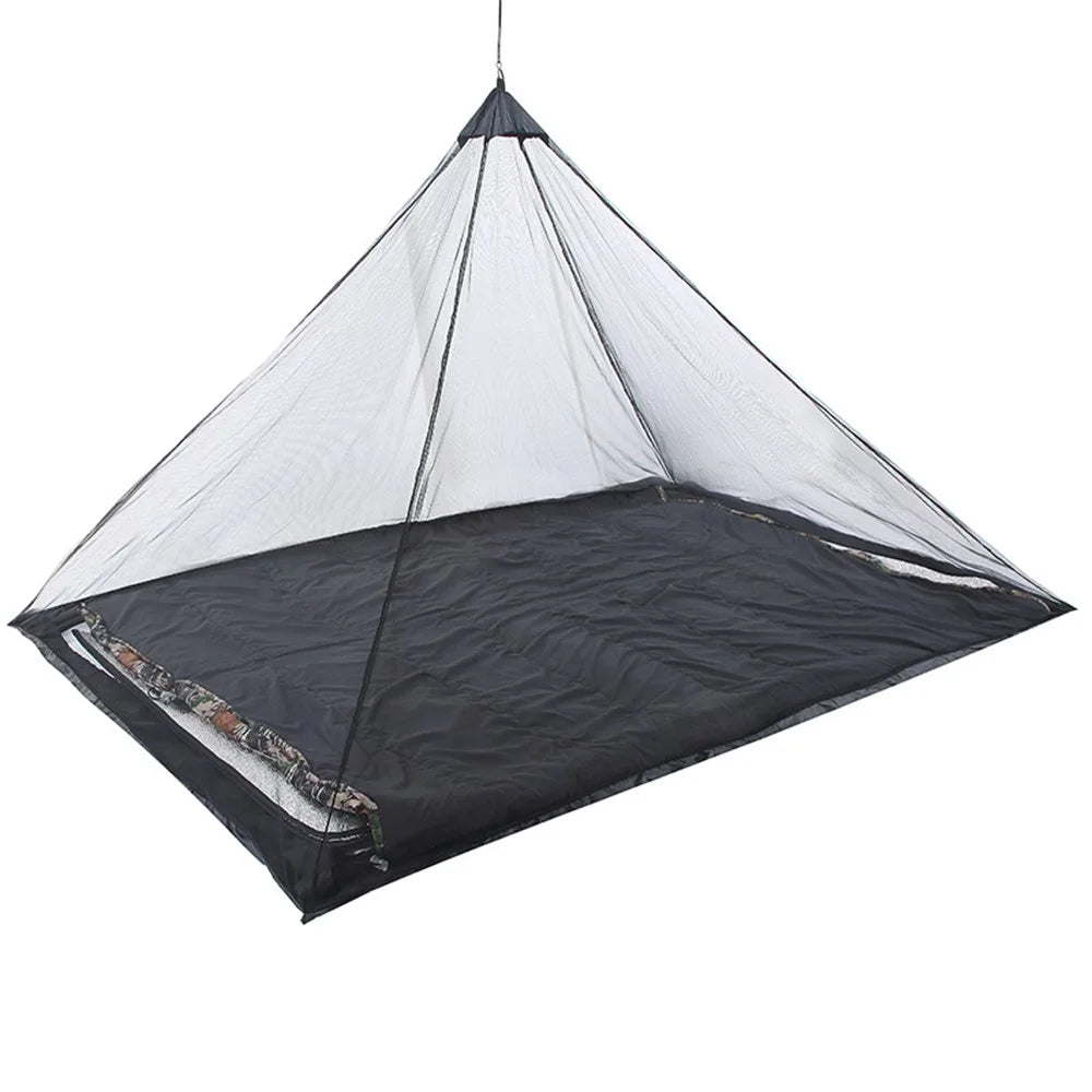Portable Backpacking Tent for Single Camping Bed Anti Mosquito Net Bed Tent Mesh Decor - Black - 2