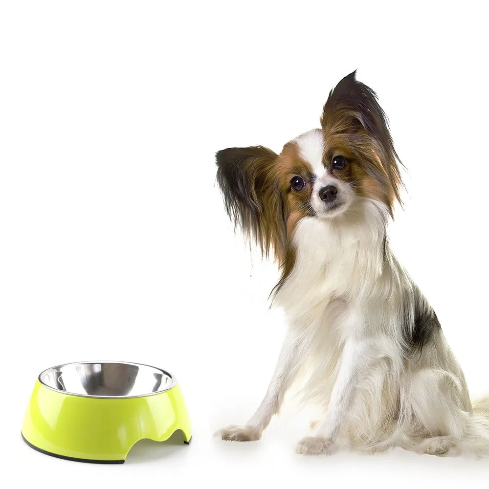 Heavy Duty Melamine Non-skid Pet Bowl Pet Gift for Dogs and Cats - Size: S / Green - 2