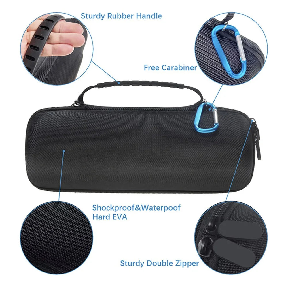 Shockproof Storage Box Dustproof EVA Nylon Speaker Storage Case Bag for JBL Charge 5/4/3 - Black - 5