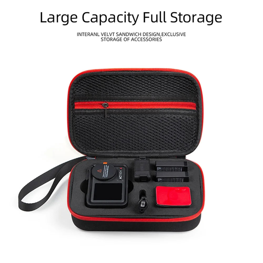 For DJI Action 5 Pro / 4 / 3 Sports Camera Portable EVA Storage Bag Shockproof Carrying Case - Black - 4