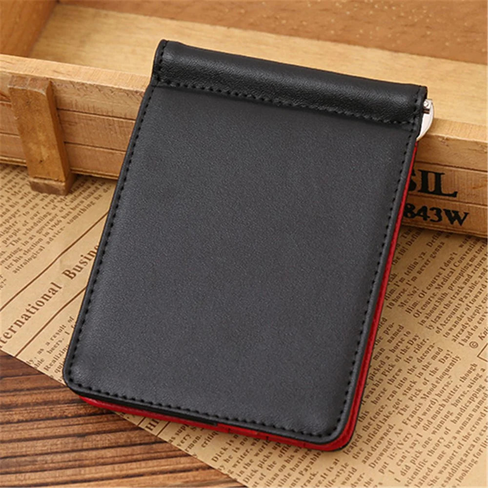 Business Genuine Leather Men's Wallet Multi-card ID Credit Card Holder Dollar Clip - Black - 7