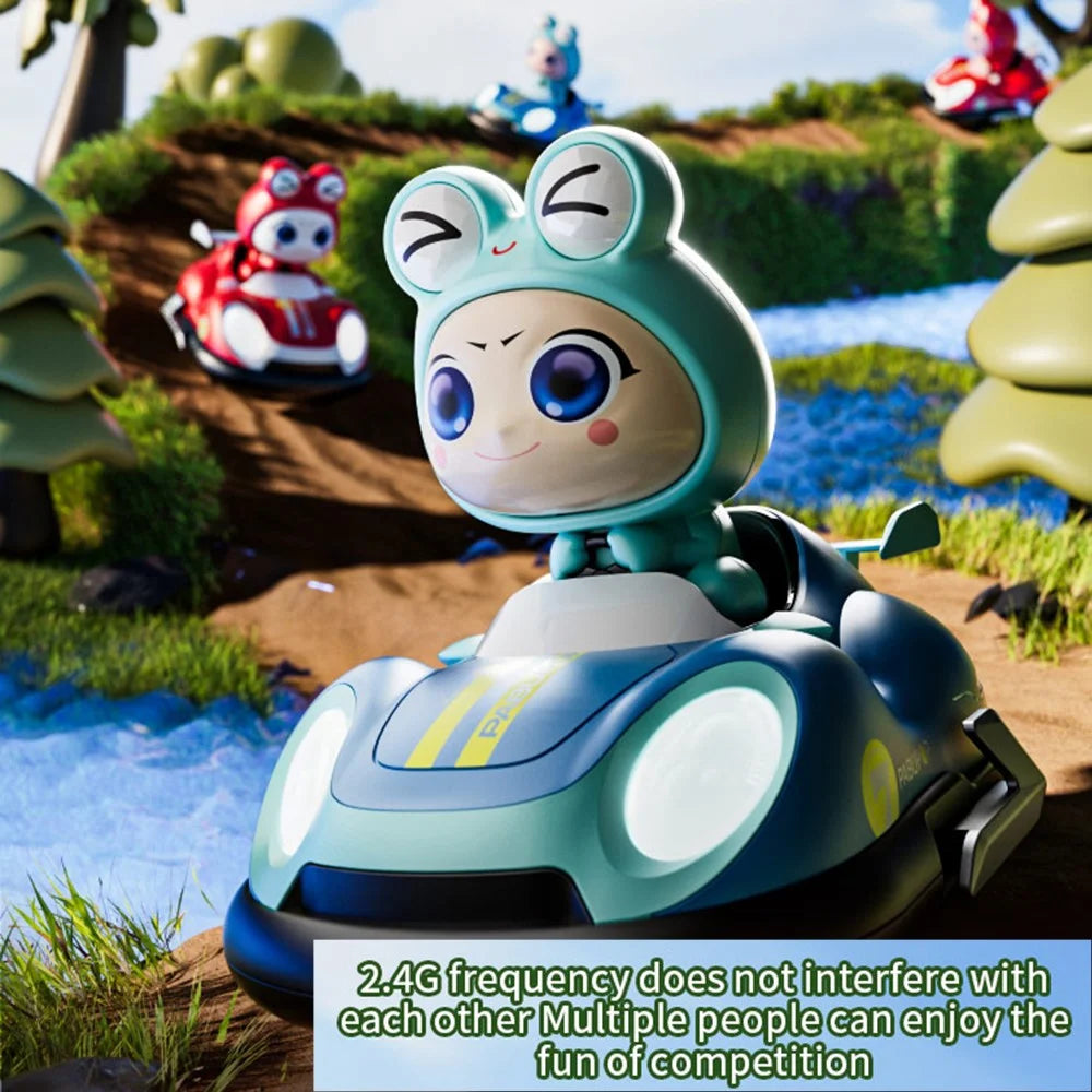 4DRC Y7 2Pcs Pop-Up Doll Remote Control Bumper Car Children Battle Toy with Light and Music (2 Batteries / Car) - 2