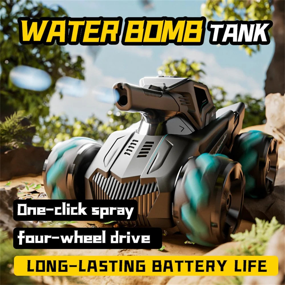 4DRC 4D-Y8 RC Tank Car 4WD Off-Road Water Bullet Shooter Dual Remote Control Single Battery - Red - 4