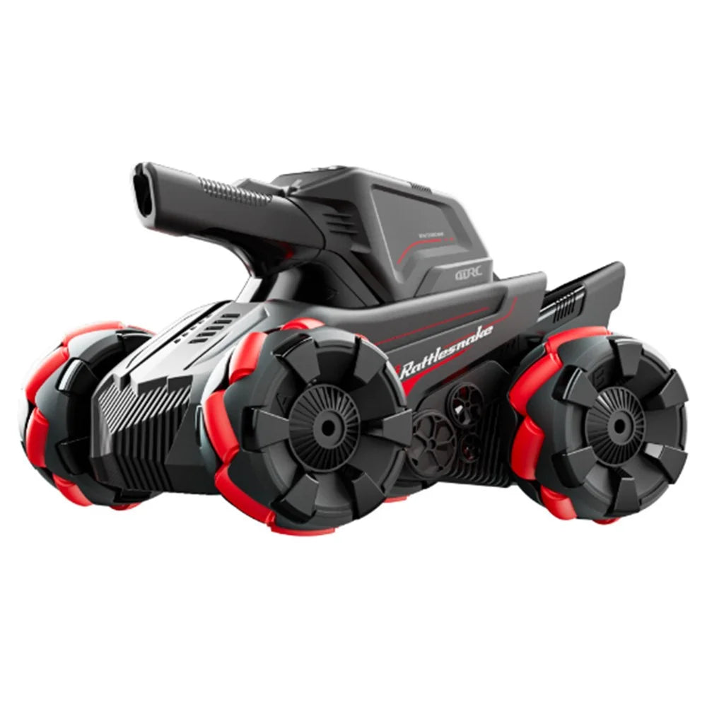 4DRC 4D-Y8 RC Tank Car 4WD Off-Road Water Bullet Shooter 2.4G Remote Control Dual Battery - Red - 1