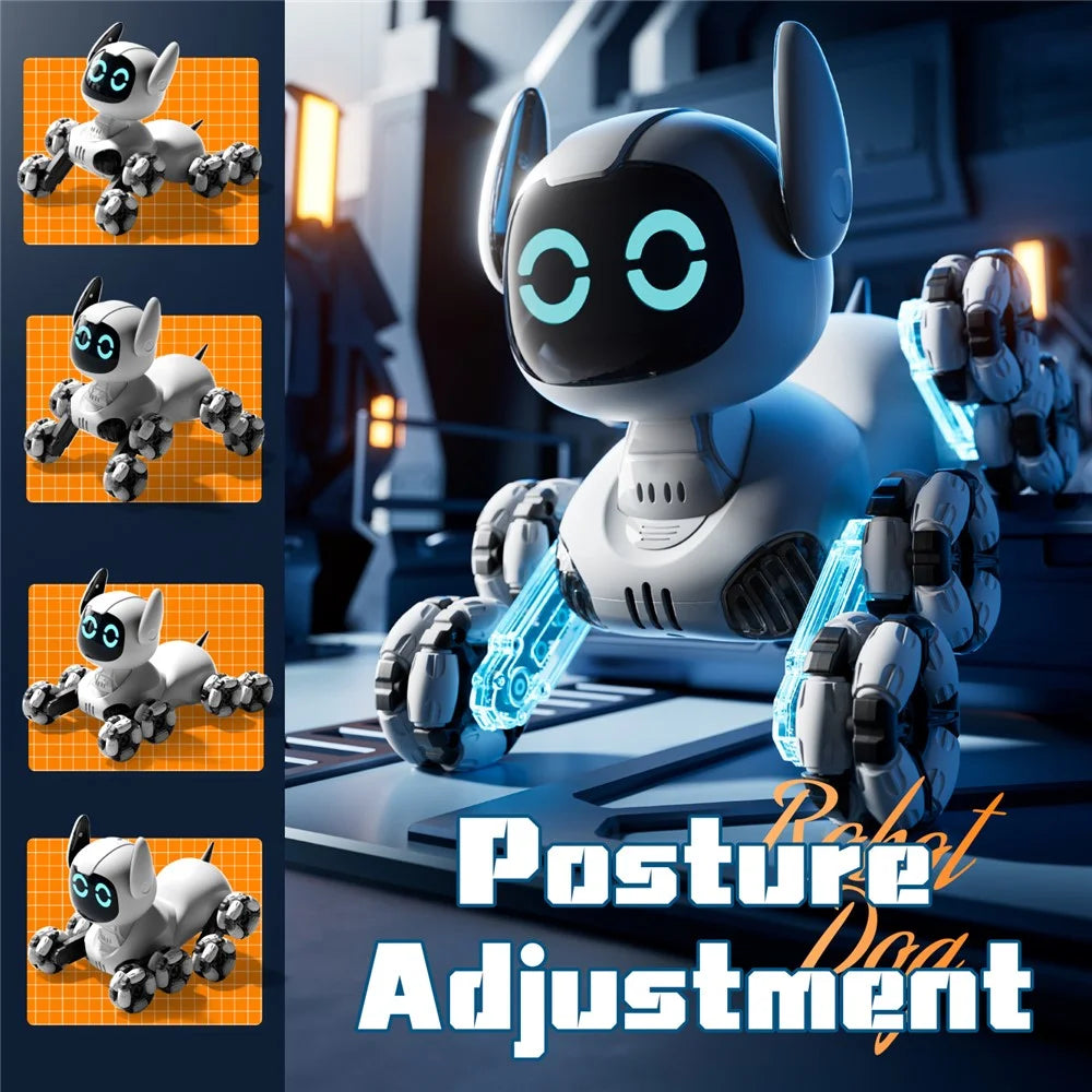 4DRC 4D-Y9 Children RC Robot Dog 8 Wheels Remote Control Stunt Model with 2 Batteries - Grey - 7