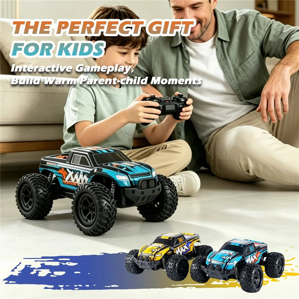 UJ99-Y122 RC Car 1:12 Scale Off-Road Remote Control Climbing Car 2.4G High Speed 18KM / H Music LED Monster Truck for Kids - Blue - 7