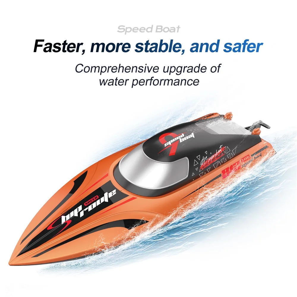 812 2.4Ghz High Speed RC Speedboat Waterproof Remote Control Boat Kids Water Toy, 1 Battery - Blue - 3