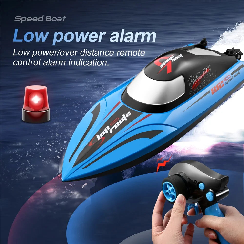 812 2.4Ghz High Speed RC Speedboat Waterproof Remote Control Boat Kids Water Toy, 1 Battery - Blue - 6