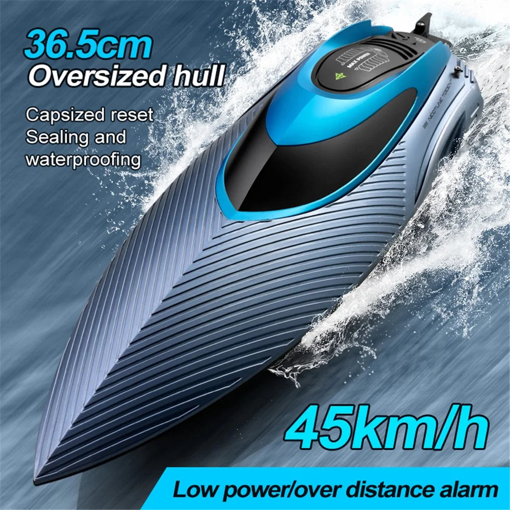 4DRC S3 RC Speedboat 2.4Ghz High Speed Kids Remote Control Boat Water Toy, 1 Battery - Silver - 2