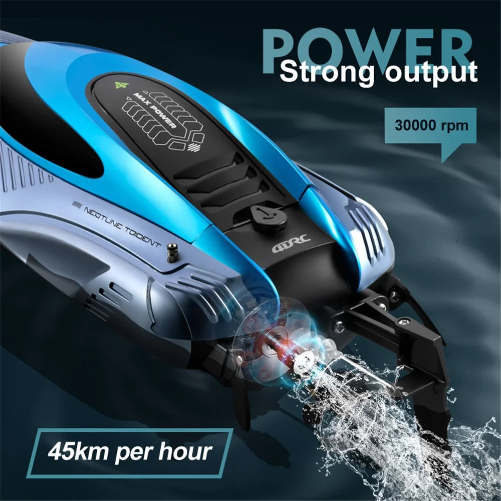 4DRC S3 RC Speedboat 2.4Ghz Remote Control Boat Kids Water Toy, 2 Batteries - Green - 4