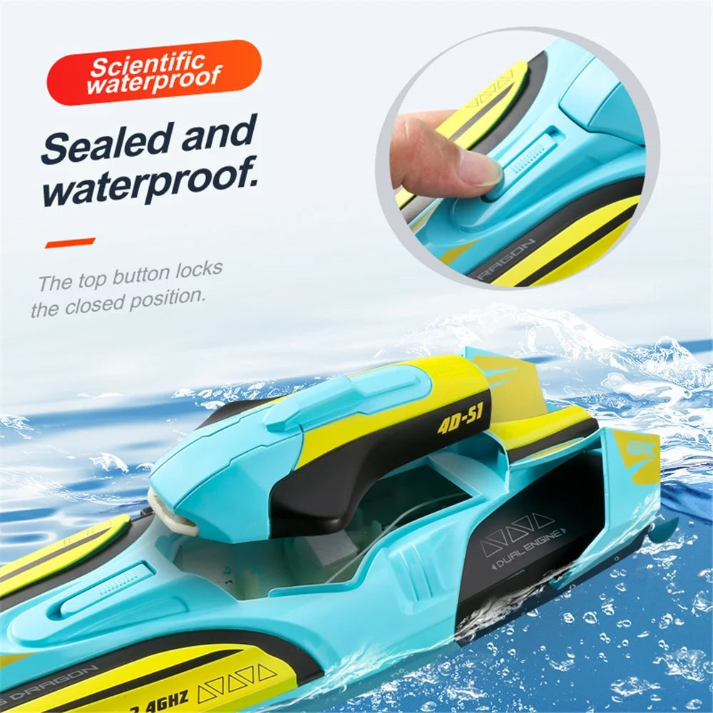4DRC 4D-S1 2.4G Water Speedboat Toy High-Speed RC Boat, Single Battery - Green - 5