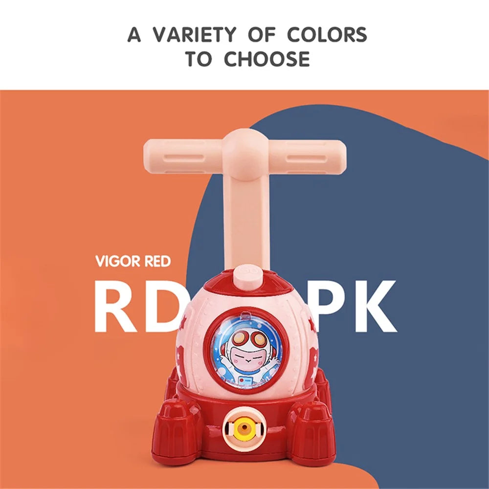 KB156 Cartoon Spaceship Balloon Launch Tower Air Power Balloon Car Kids Gift - Red - 5