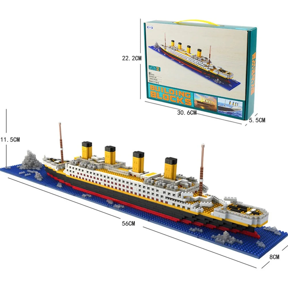 Titanic Building Block Kit Titanic Ship Model DIY Micro Mini Blocks for Kids Educational Toy - 5