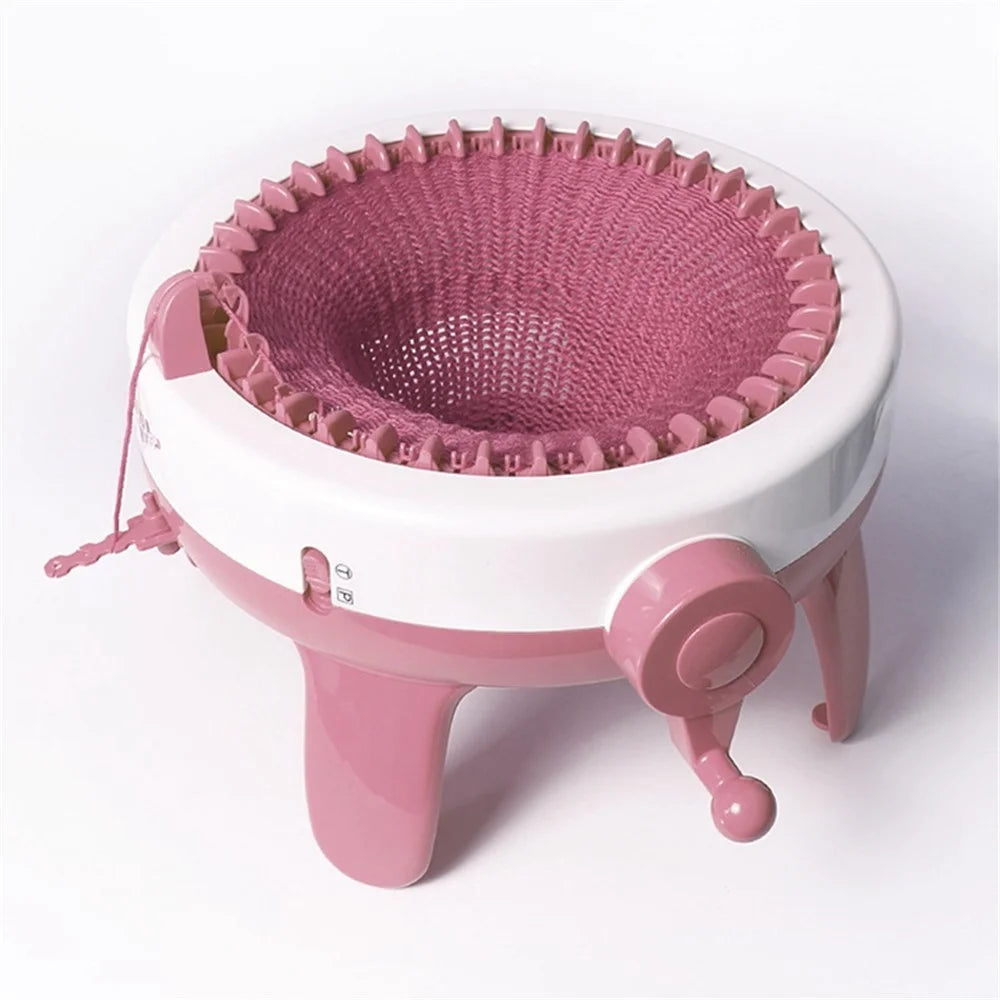 40 Needles Handmade Knitting Machine Round Weaving Loom DIY Scarf Hat Sock Glove Kids Toy - Light Pink - 3