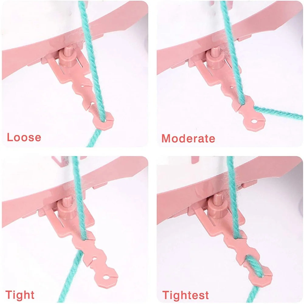 40 Needles Handmade Knitting Machine Round Weaving Loom DIY Scarf Hat Sock Glove Kids Toy - Light Pink - 6