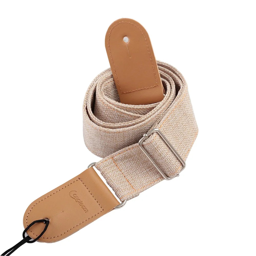 GS-12 Adjustable Ukulele Strap Anti Pull Retro Portable Guitar Shoulder Belt Musical Instrument Accessories - Beige - 1