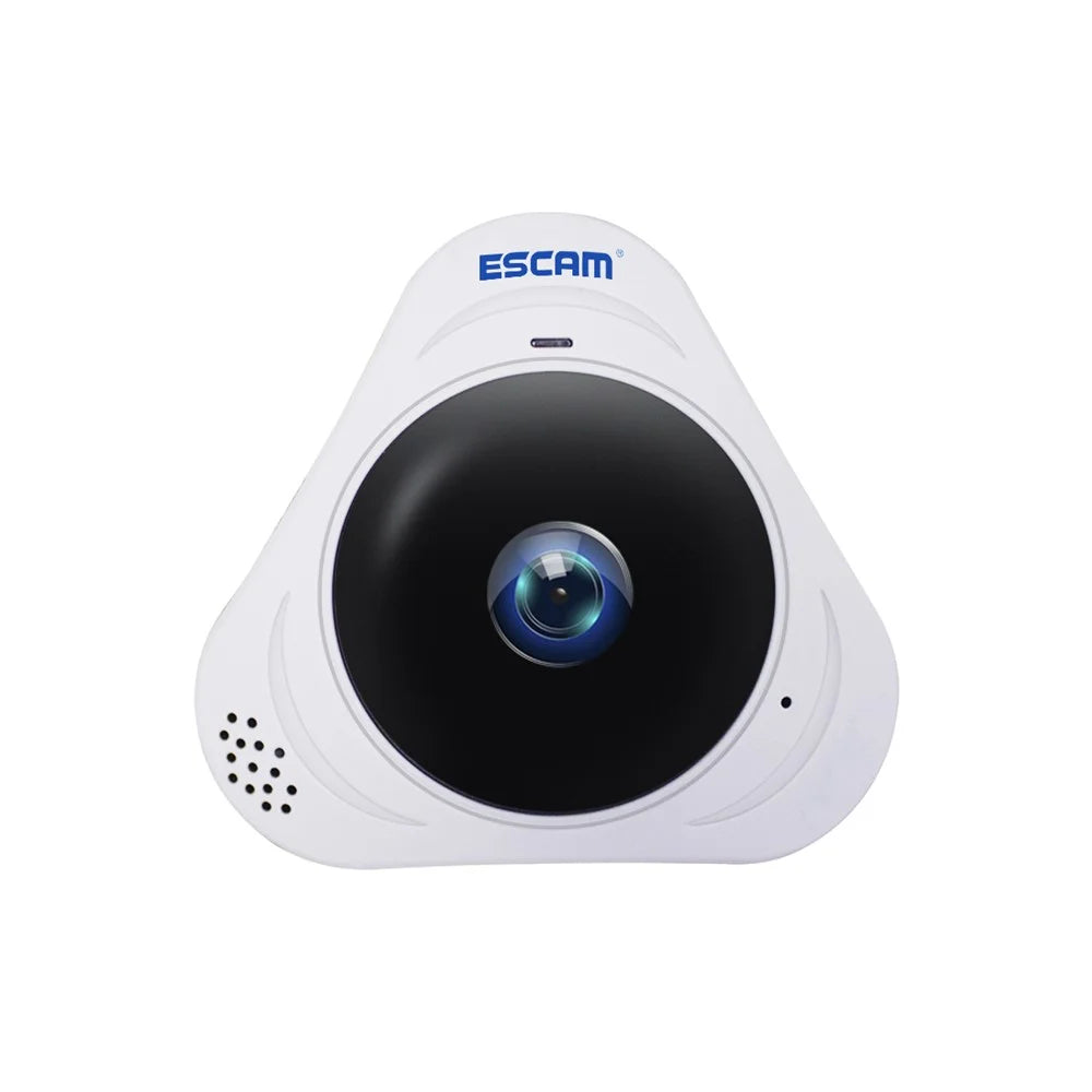 ESCAM Q8 1.3MP 960P WiFi Infrared IP Camera 360° Panoramic Support Two Way Audio TF Card - White / UK Plug - 1