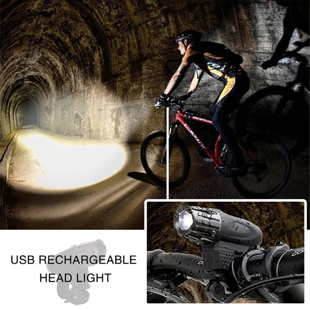 YOUOKLIGHT YK1528 Waterproof Bike Light Set USB Rechargeable Super Bright LED Bicycle Headlight + Tail Light - 5