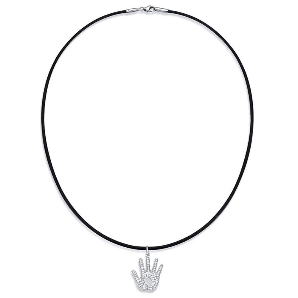 YISIXICI XL13140039 Hand Of Basketball Necklace S925 Silver Neck Jewelry - 1