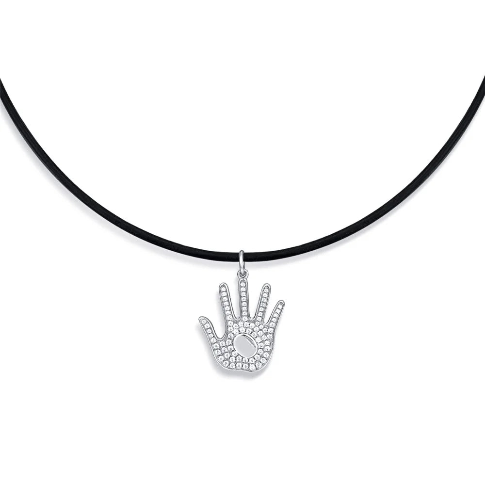 YISIXICI XL13140039 Hand Of Basketball Necklace S925 Silver Neck Jewelry - 2
