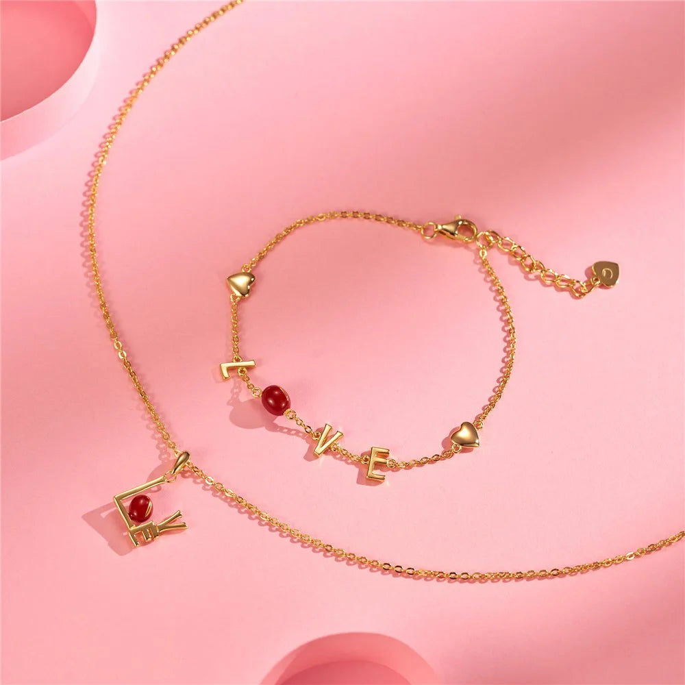 YISIXICI XL13140011 ONLY LOVE Necklace Enamel S925 Silver Neck Jewelry Women's Birthday Gift - 2