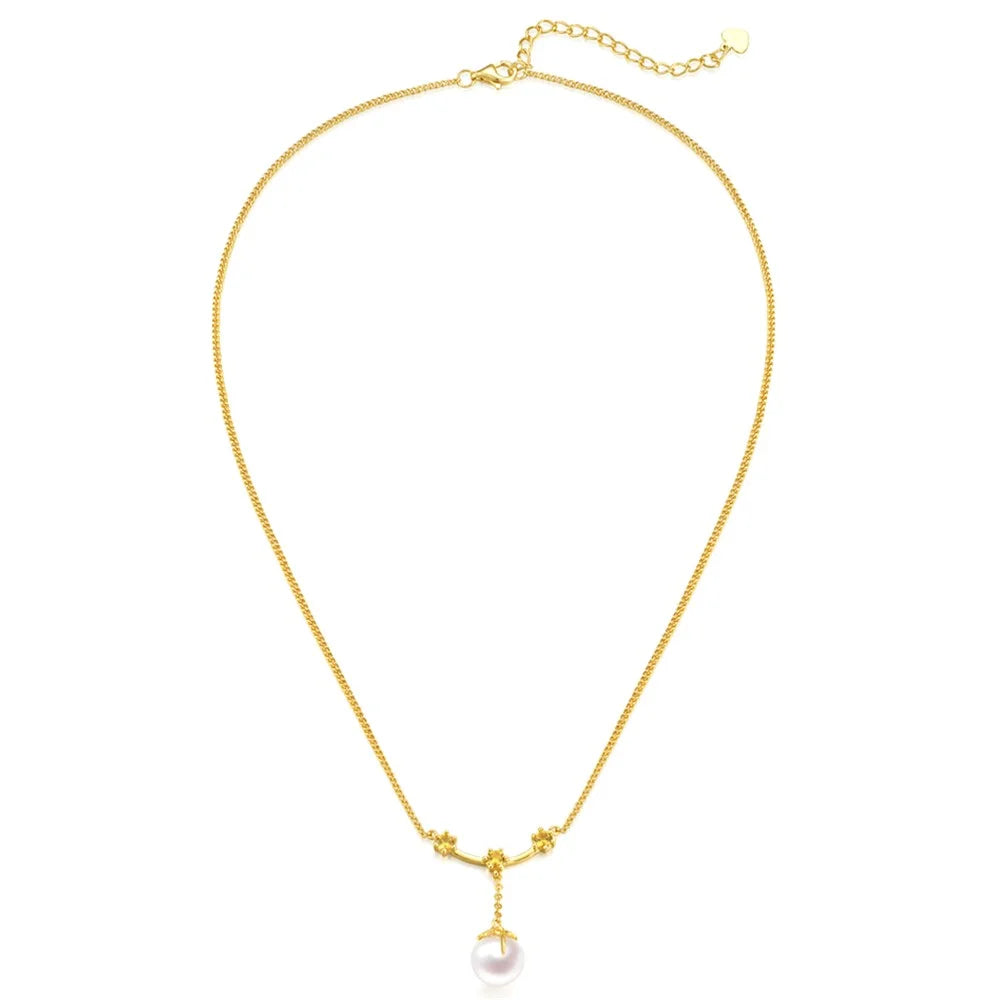 YISIXICI XL13140014 Pearl Pendant Necklace S925 Silver Neck Jewelry Women's Birthday Gift - 3