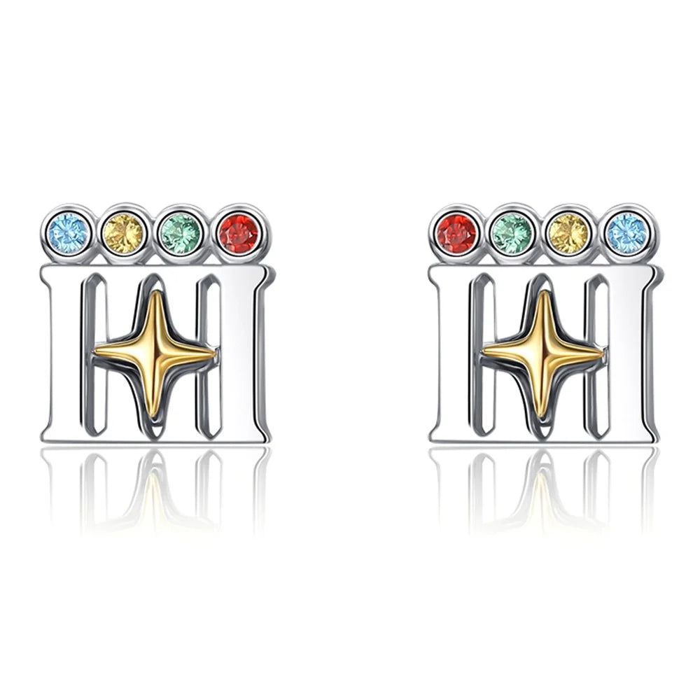 YISIXICI ED13140007 1 Pair Earrings Code Of Happiness Ear Decoration Jewelry Girls Birthday Gift - 2
