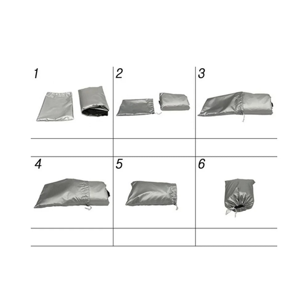 Motorcycle Cover Silver Coated Inside Waterproof Dustproof Cover For Large Bikes Cruisers Scooters - Black + Red / XL - 4