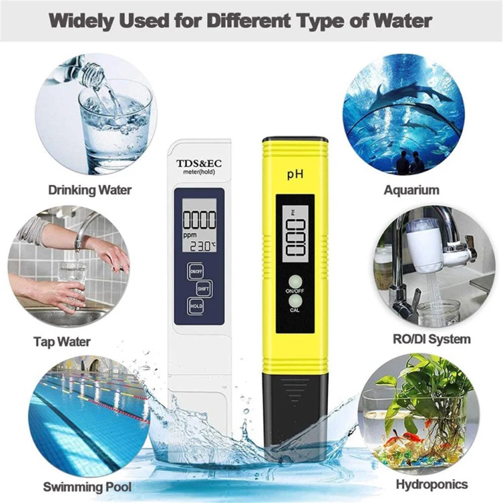 Water Quality Test Meter Professional TDS Meter Digital Water Test Meter PH Meter Kits - 5