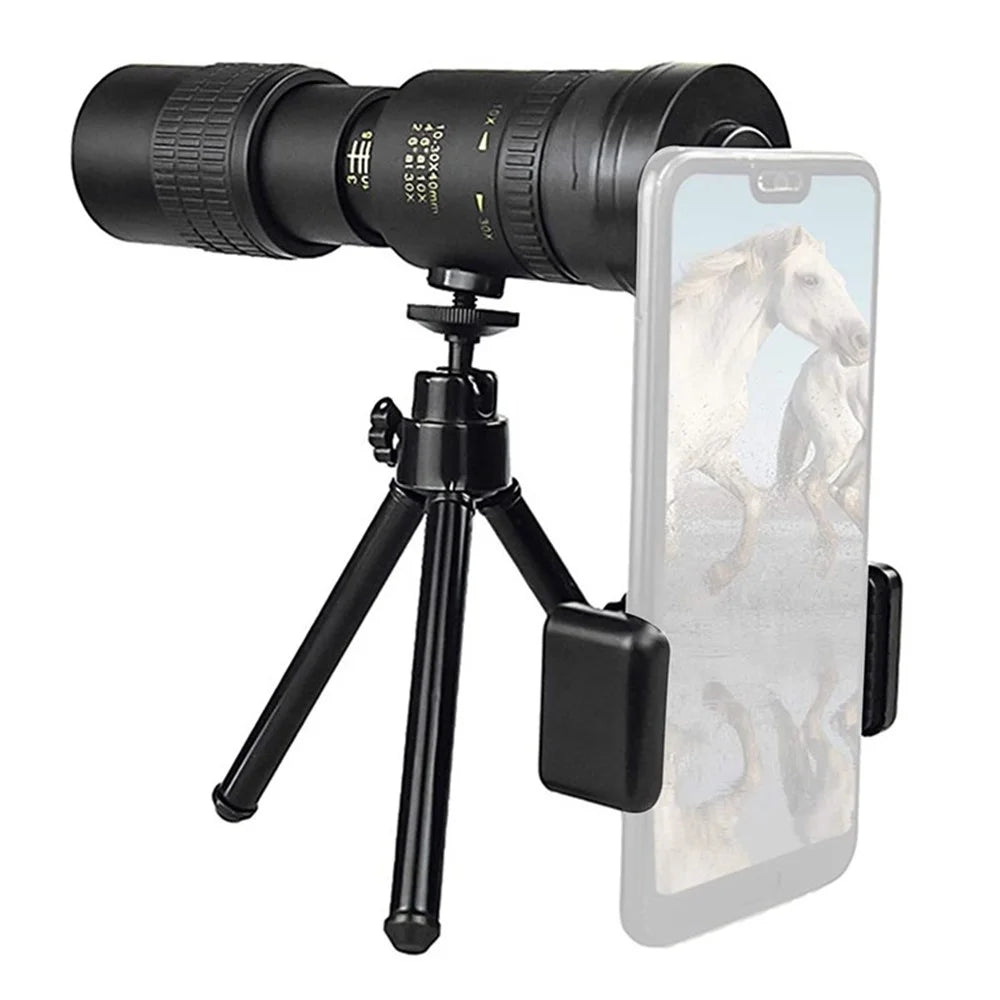 10 - 300X Magnification Telephoto Zoom Monocular Telescope with Tripod and Mobile Phone Holder - 1
